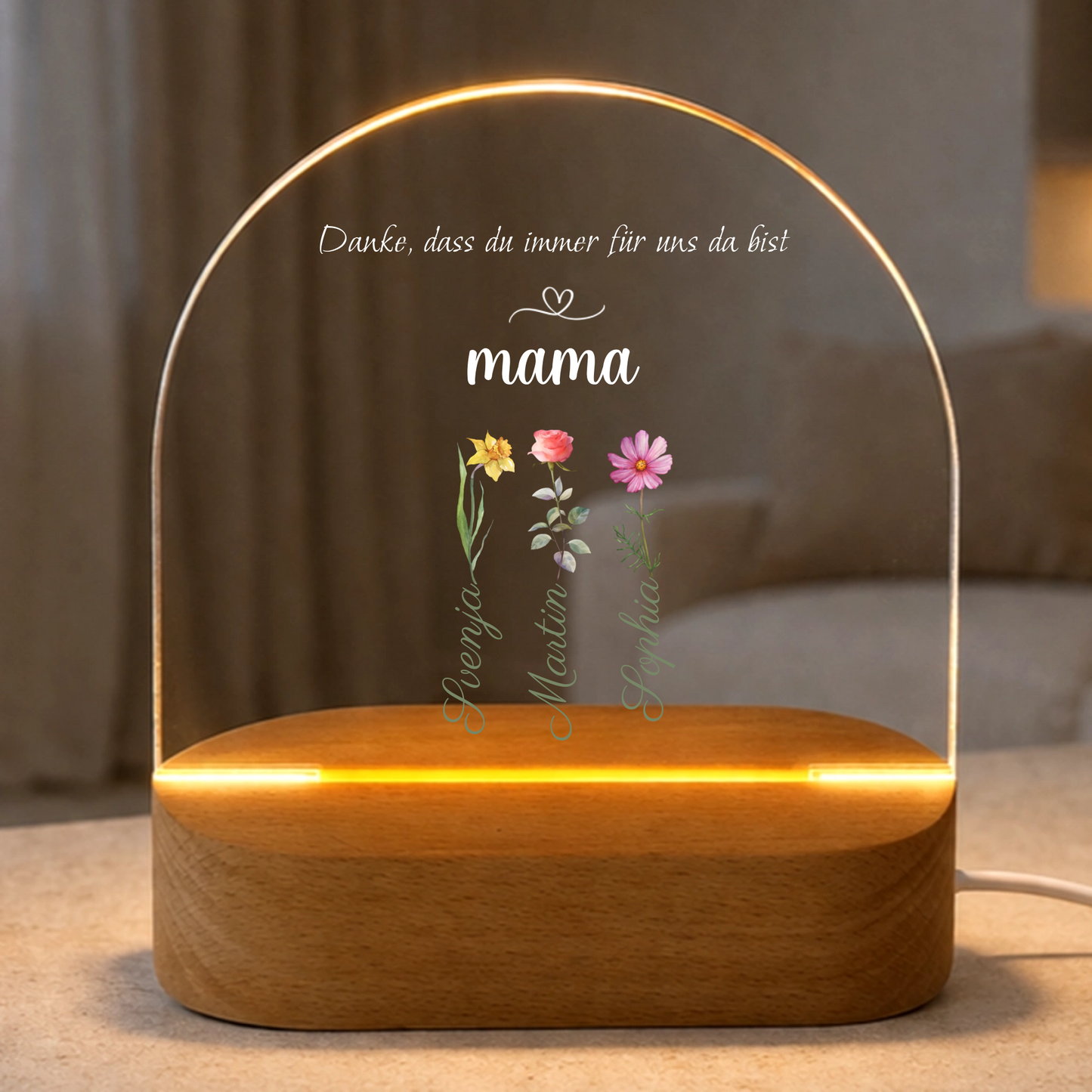 Nachtlicht "Herz" für Mama Personalisiert