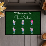 Personalisierte Familien-Fußmatte – Individuelle Fußmatte mit Namen und Schuh-Design