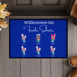 Personalisierte Familien-Fußmatte – Individuelle Fußmatte mit Namen und Schuh-Design