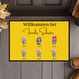 Personalisierte Familien-Fußmatte – Individuelle Fußmatte mit Namen und Schuh-Design