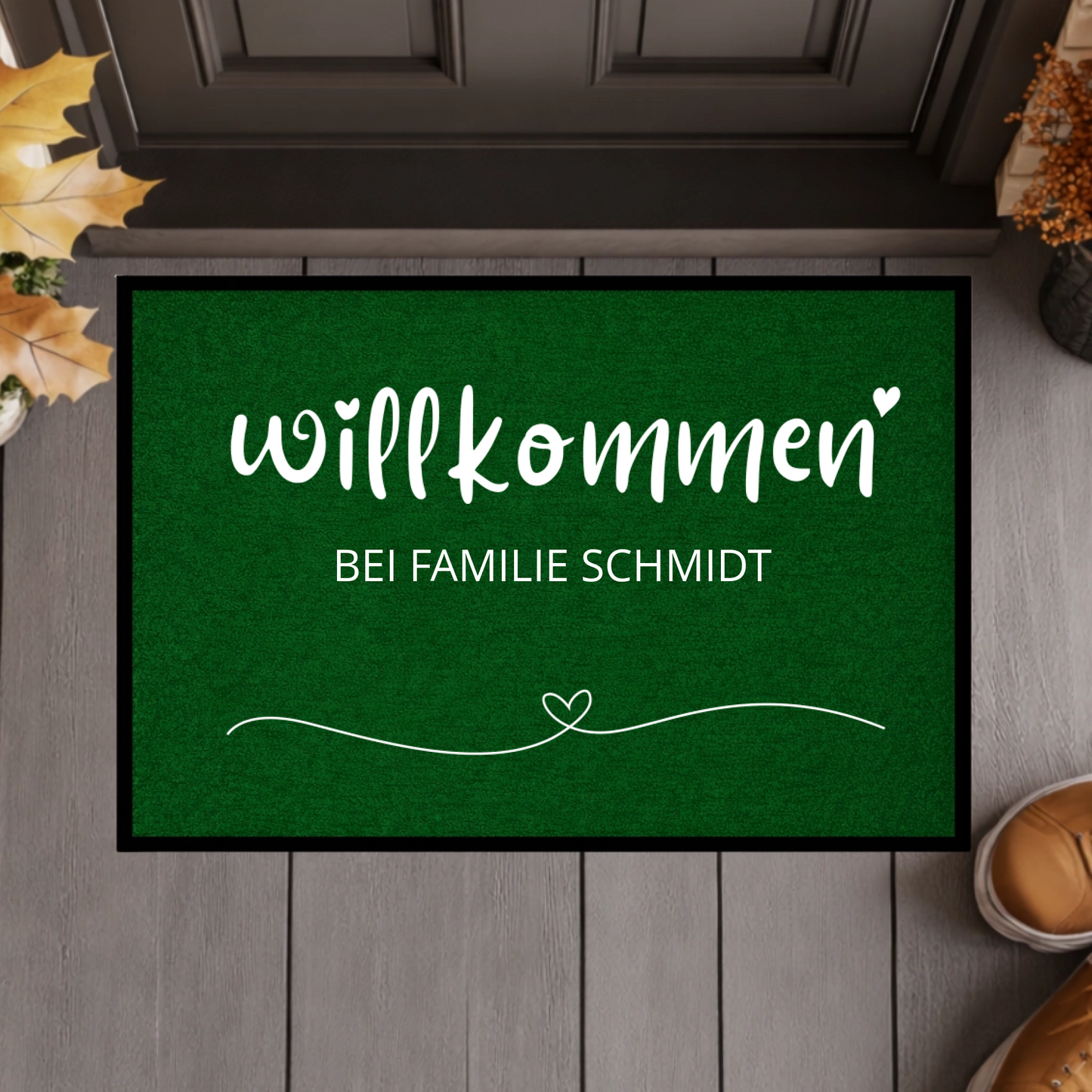 Personalisierte Willkommen-Fußmatte mit Familiennamen – Individuelle Eingangsmatte