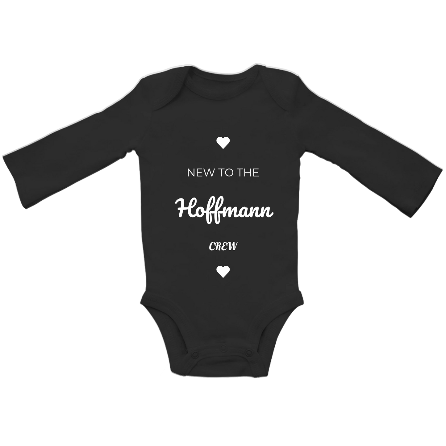 Personalisierter Baby Body „New to the Crew“ – Wunschname Baby Strampler, Neugeborenen Outfit, Baby Geschenk zur Geburt & Babyparty