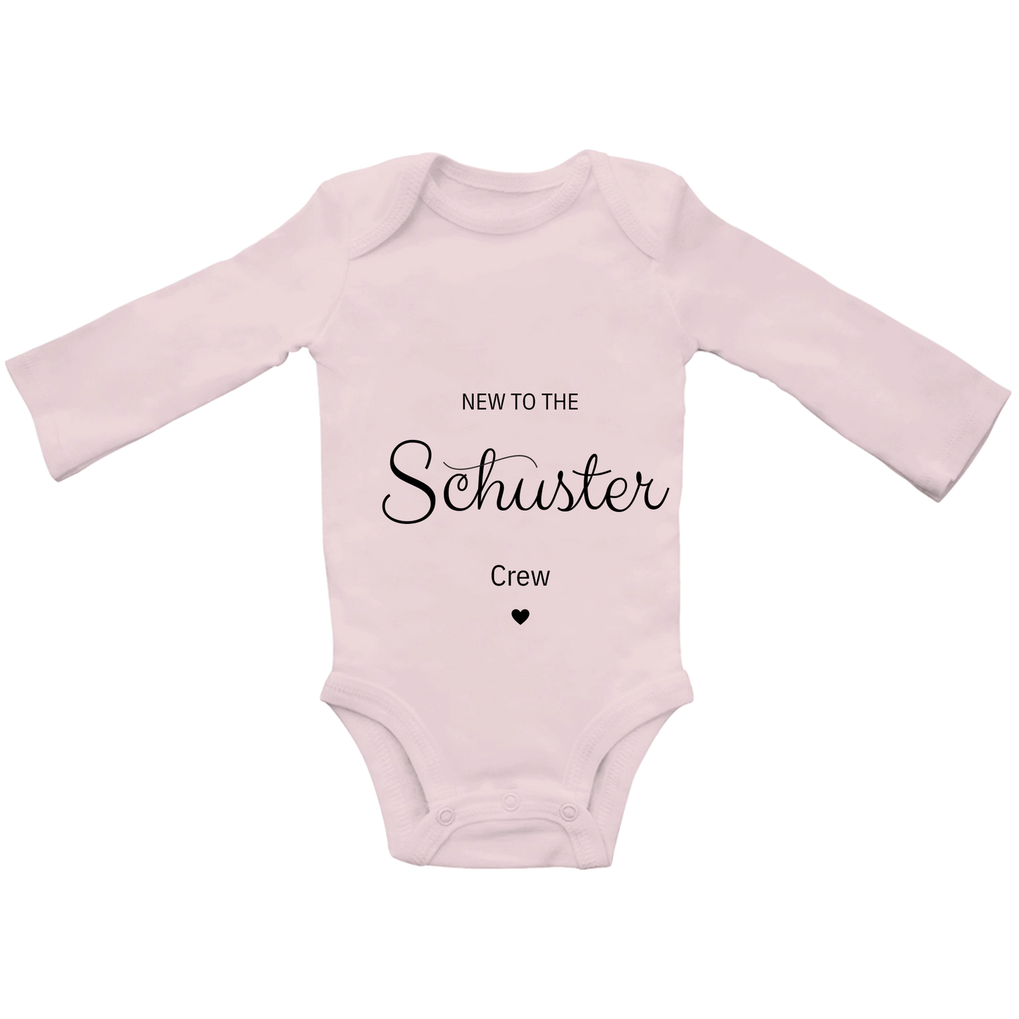 Personalisierter Baby-Body „New to the Crew“ – Neugeborenen-Strampler mit individuellem Namen, Geschenk zur Babyparty & Geburtsankündigung
