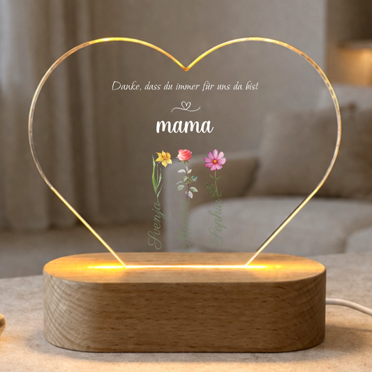 Nachtlicht "Herz" für Mama Personalisiert