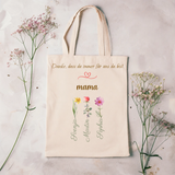 Persönliche Mama Tasche mit Blumen | Individuelles Geschenk für Mutter