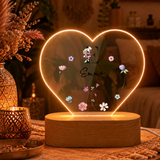 Personalisierte florale LED-Nachtlampe mit Initiale & Name | Individuelle Acryl Lampe als Geschenk für Mädchen, Frauen & Geschwister