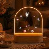 Personalisierte florale LED-Nachtlampe mit Initiale & Name | Individuelle Acryl Lampe als Geschenk für Mädchen, Frauen & Geschwister