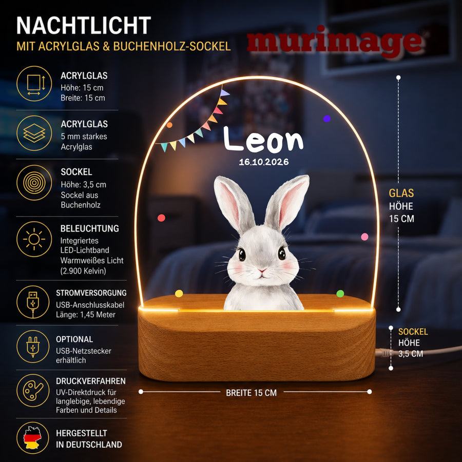 Nachtlichter Bundle 3 Tiere mit Wimpel