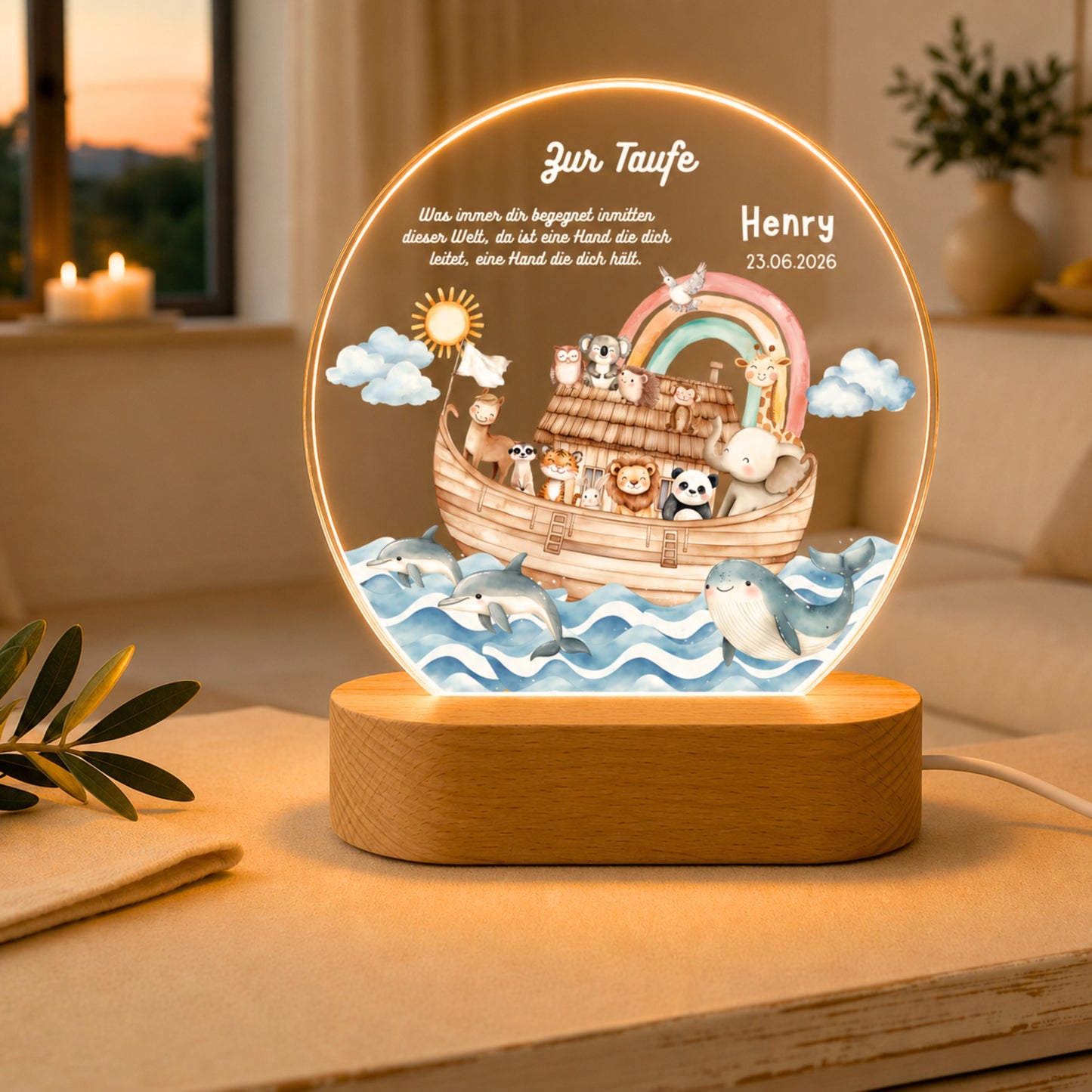 Nachtlichter taufe arche noah