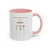 Personalisierte Mama Tasse mit Kindernamen & Blumen | Keramiktasse mit liebevoller Botschaft